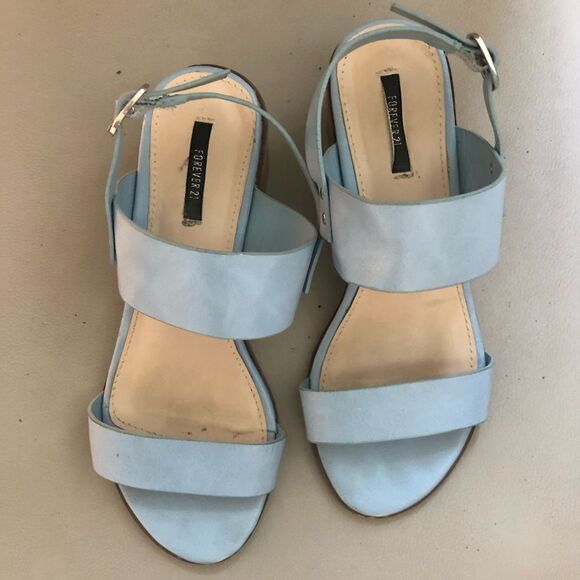 Forever21 light blue slingback straps sandals 5.5 - Picture 1 of 5